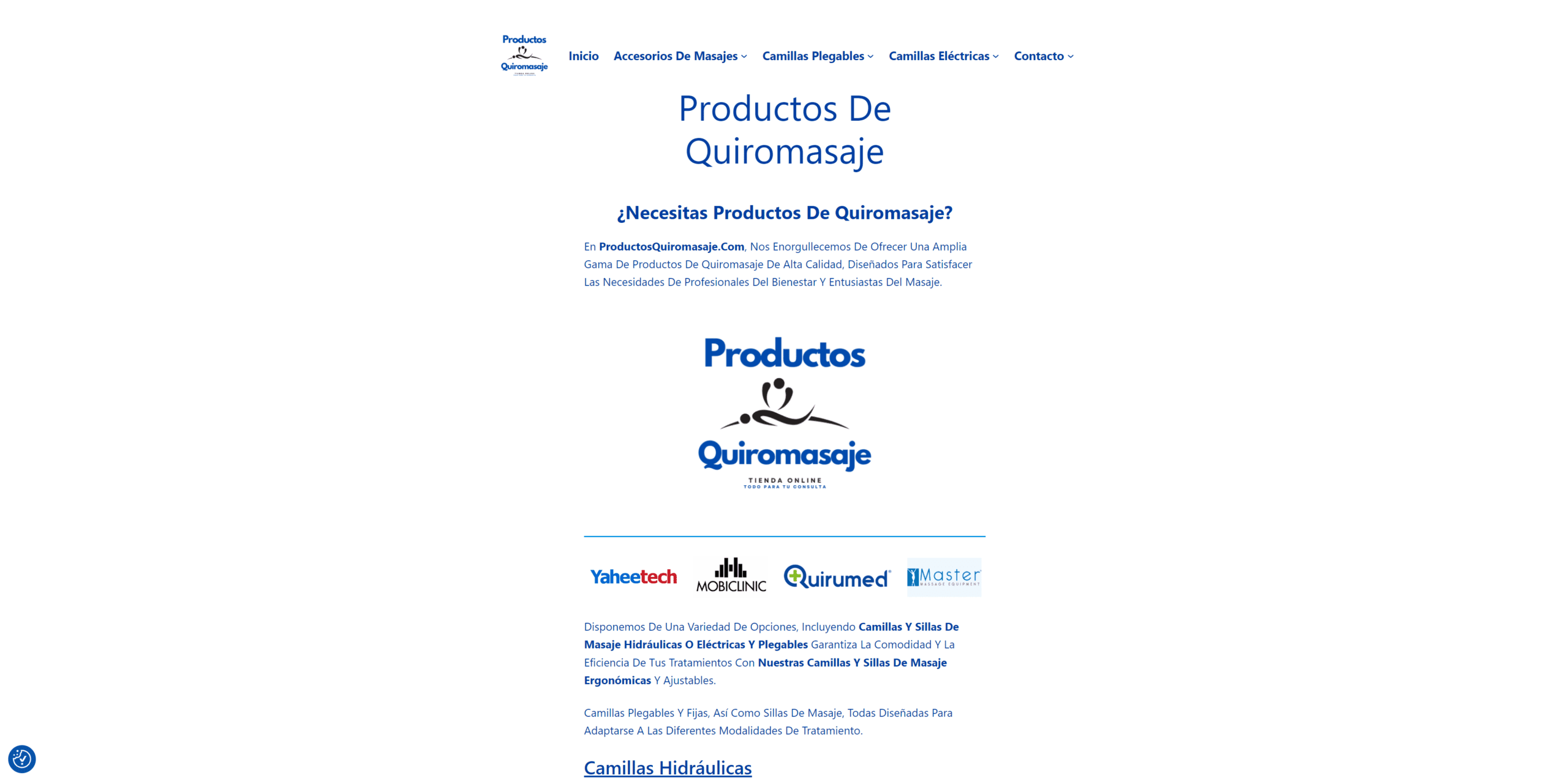 Productos Quiromasaje — proyecto de Virtual Marketing Spain